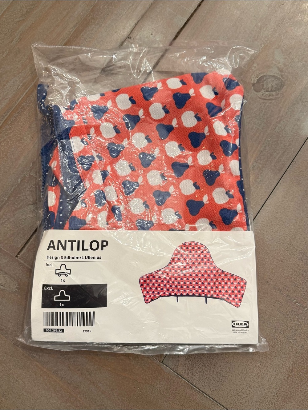 IKEA ANTILOP High Chair Cushion Cover NEW Blue & Red Fruit